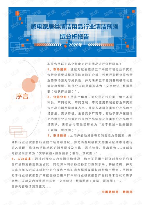 2020年家電與家居清潔用品行業清潔劑領域市場分析報告